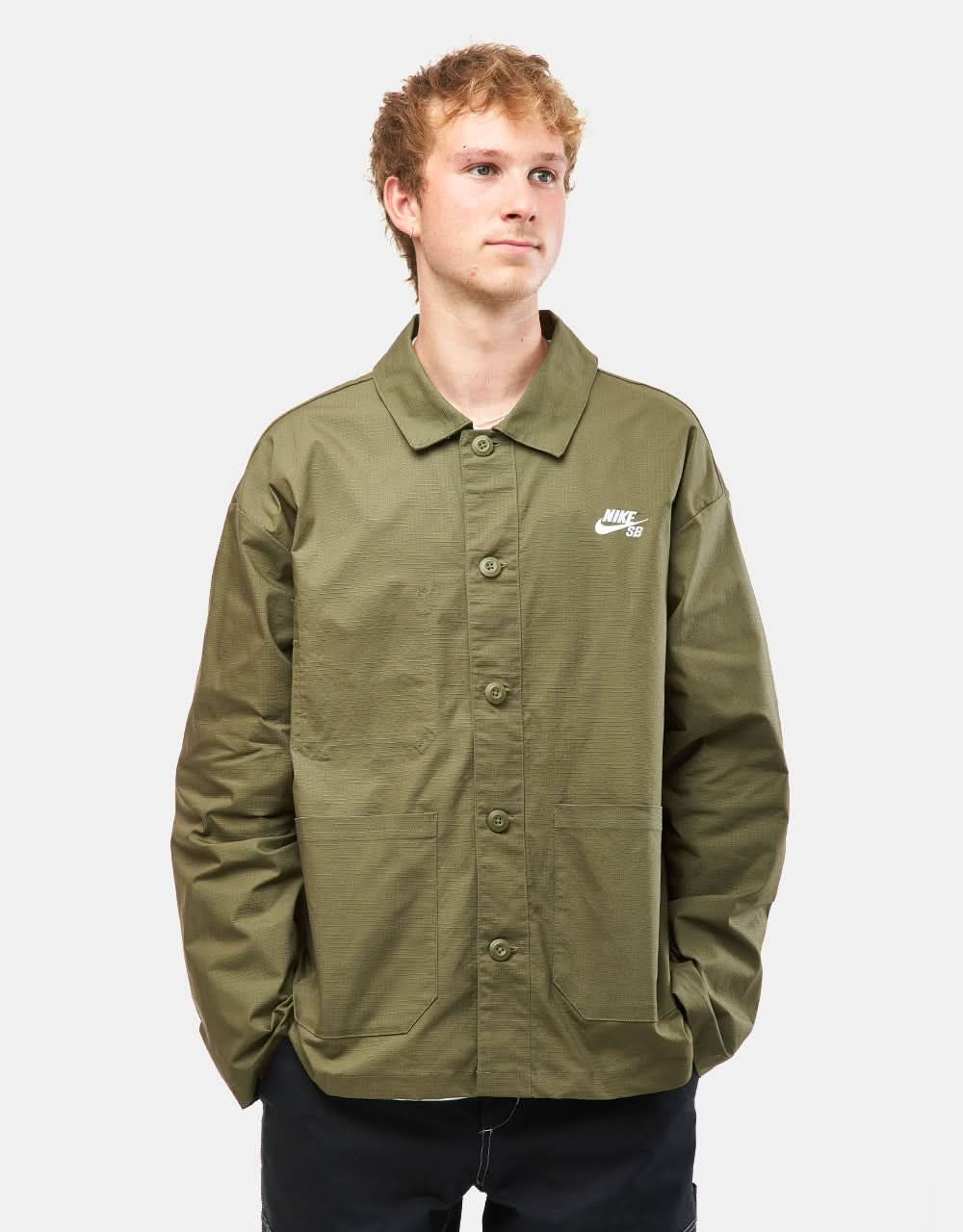 Nike SB Skate Chore Jacket - Medium Olive/White