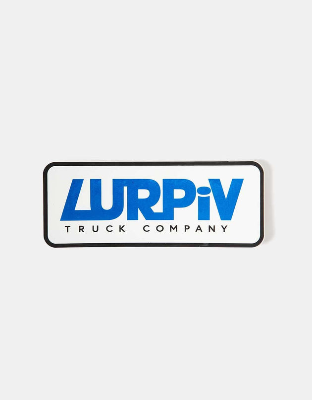 Lurpiv Plate Logo Sticker - White/Blue