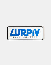 Lurpiv Plate Logo Sticker - White/Blue