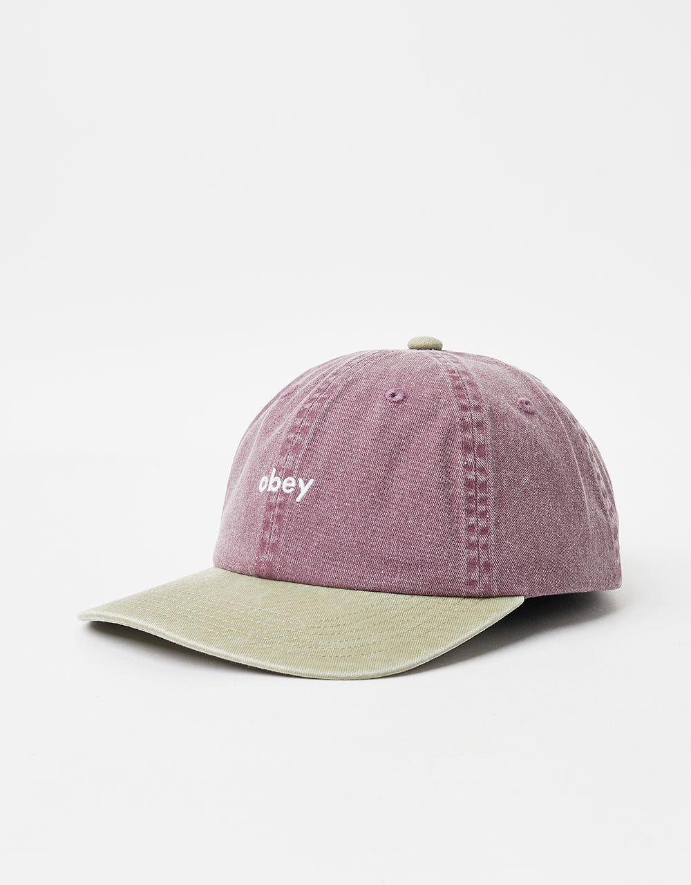 Obey Pigment 2 Tone Lowercase 6 Panel Strapback Cap - Pigment Vino Multi