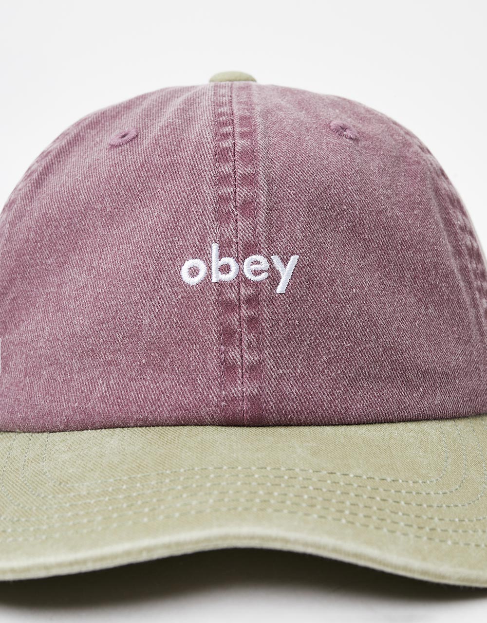 Obey Pigment 2 Tone Lowercase 6 Panel Strapback Cap - Pigment Vino Multi