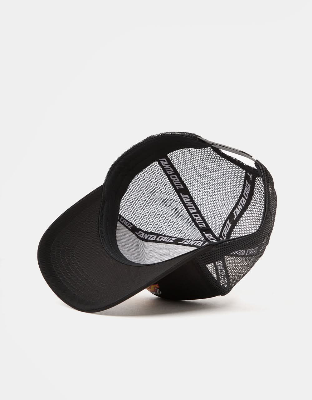 Santa Cruz Oval Check Flame Meshback Cap - Black