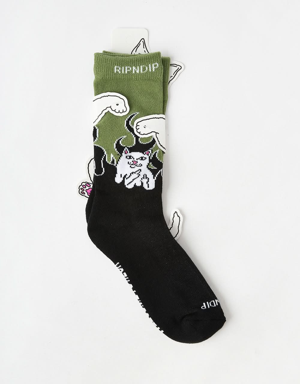 RIPNDIP Welcome To Heck Socks - Black/Light Forest