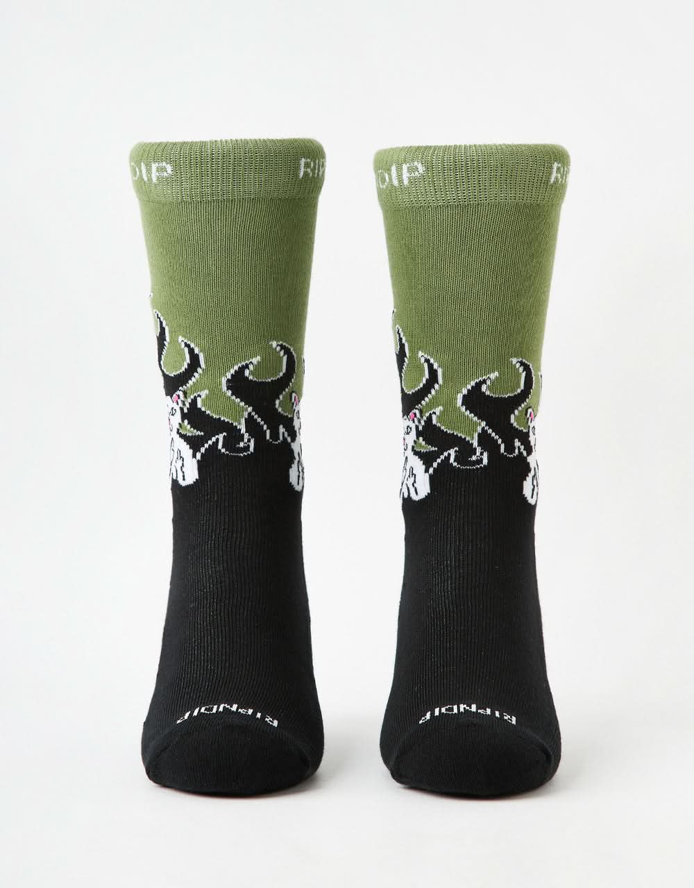 RIPNDIP Welcome To Heck Socks - Black/Light Forest