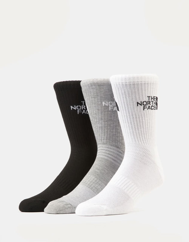 The North Face Multi Sport Cush Crew 3-Pack Socks - TNF White/Misty Sage/Steel Blue