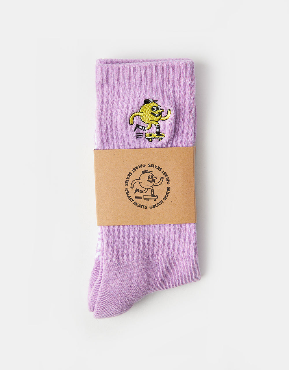 Blast Skates Embroidered Mascot Crew Socks - Lilac