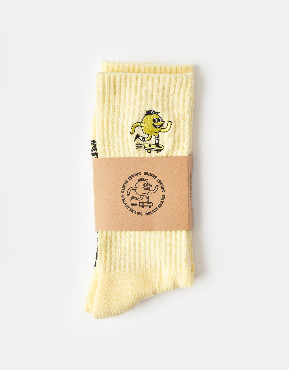 Blast Skates Embroidered Mascot Crew Socks - Yellow