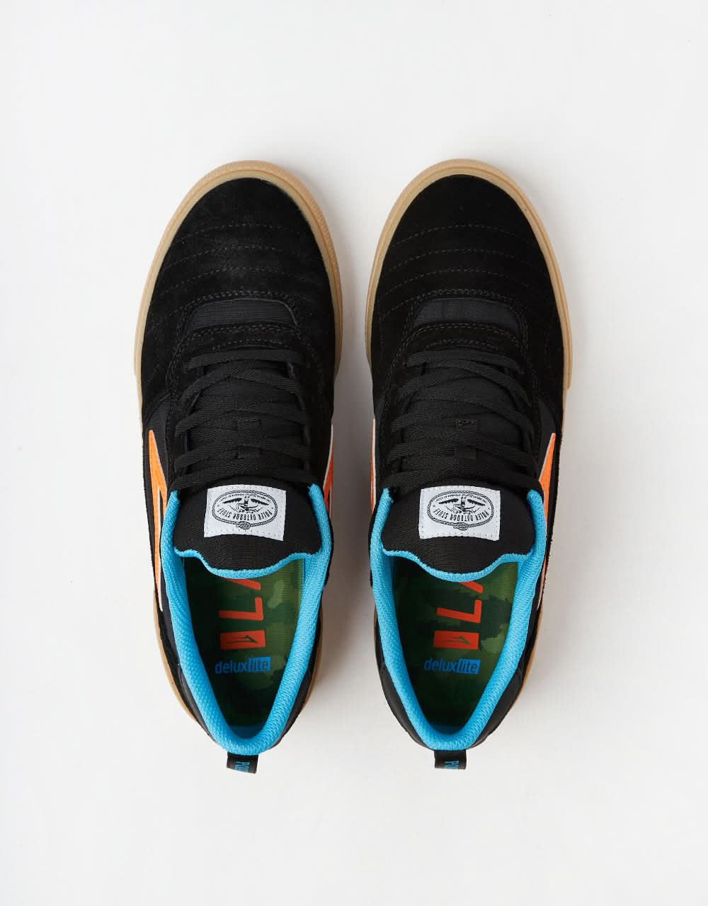 Lakai Cambridge Skate Shoes - Black/Multi Suede