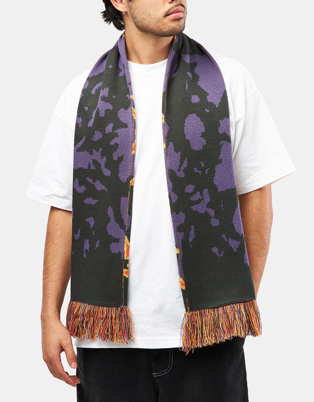 Route One Blades Scarf - Grape/Lobster Orange