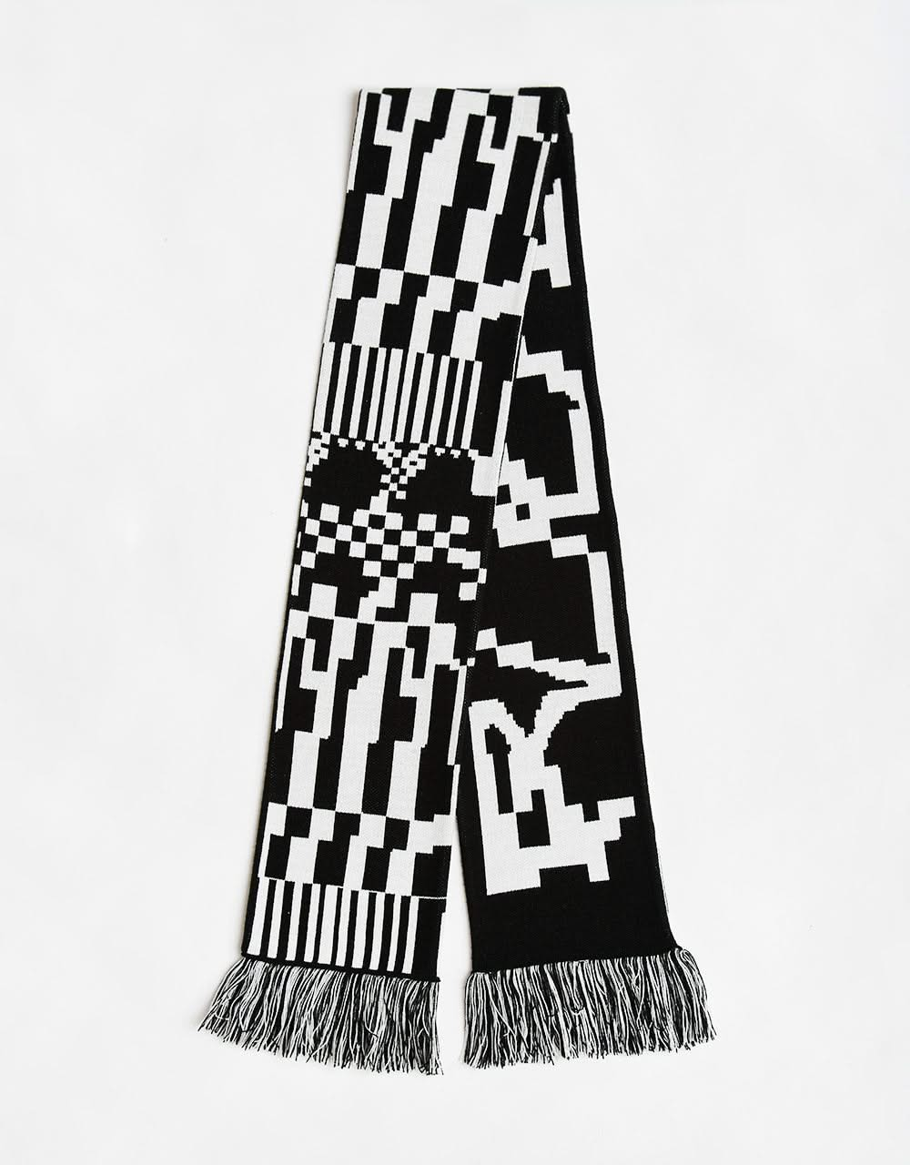 Route One Glitch Scarf - Black/Ivory Cream