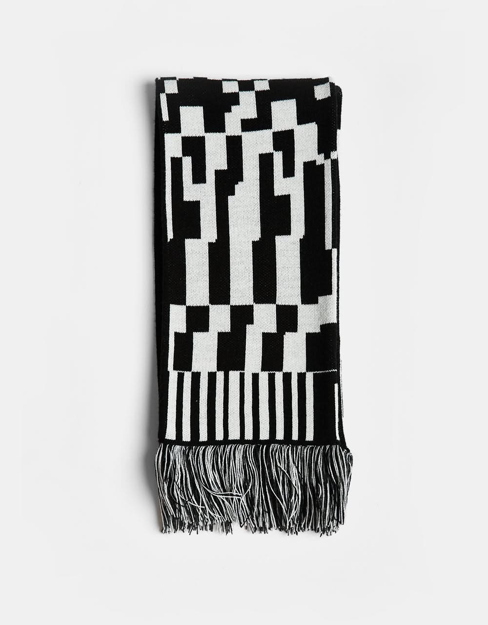 Route One Glitch Scarf - Black/Ivory Cream