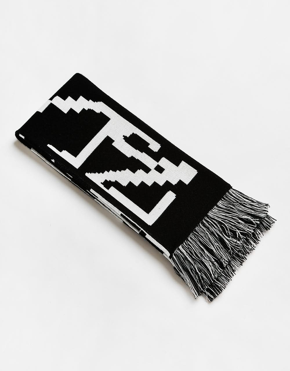 Route One Glitch Scarf - Black/Ivory Cream