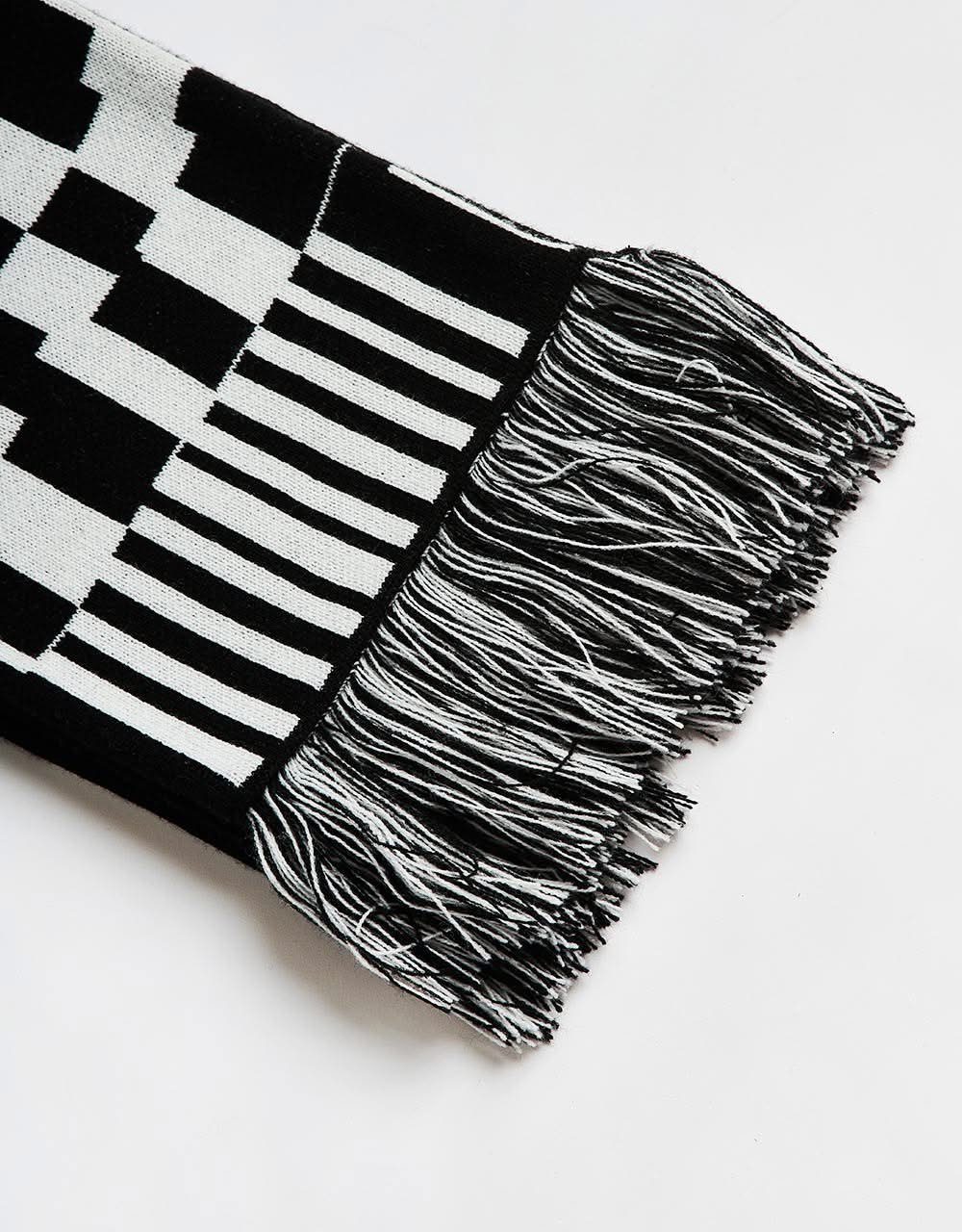 Route One Glitch Scarf - Black/Ivory Cream