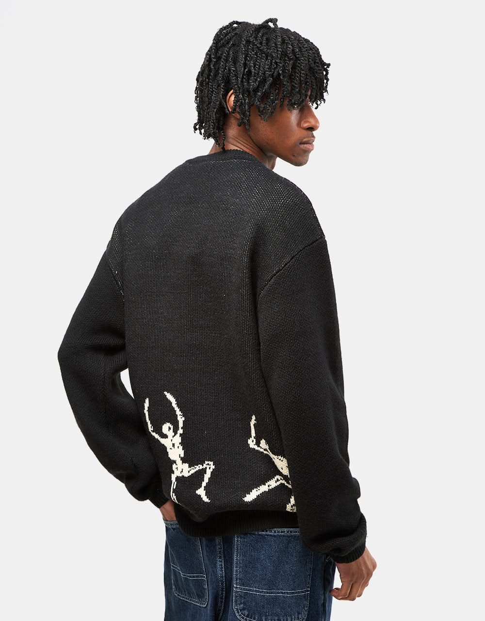 Route One Dancers Knitted Sweater - Black/Ivory Cream