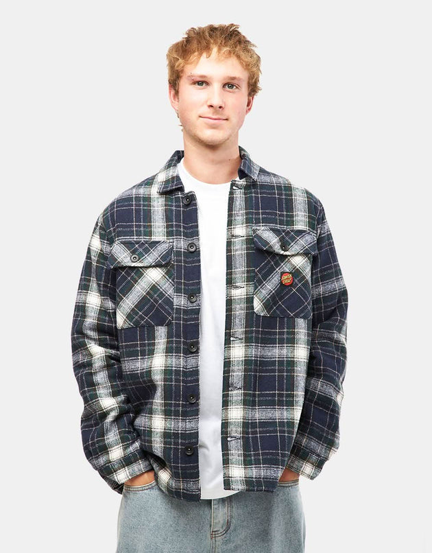 Santa Cruz Classic Label Overshirt - Navy Check