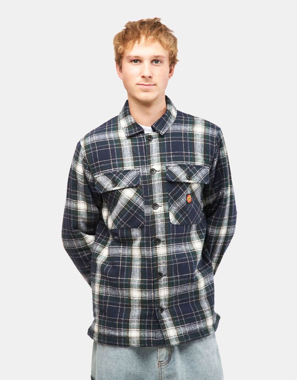 Santa Cruz Classic Label Overshirt - Navy Check