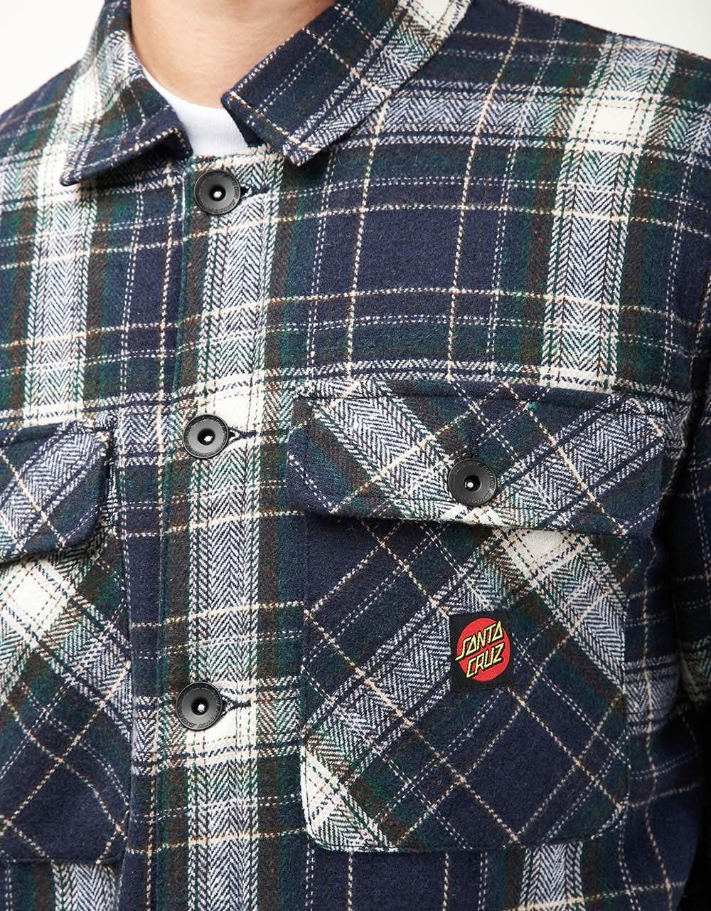 Santa Cruz Classic Label Overshirt - Navy Check