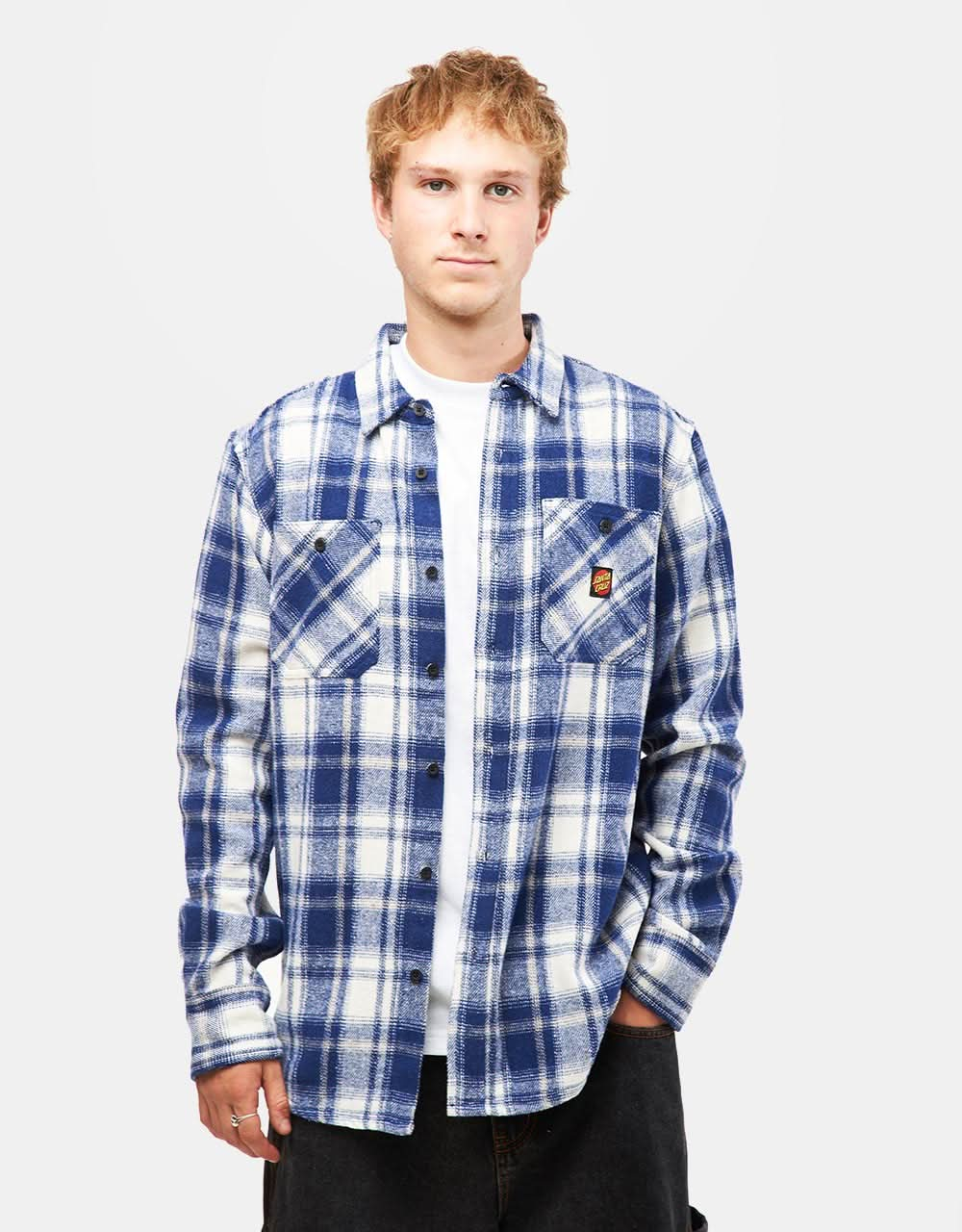 Santa Cruz Apex L/S Shirt - Blue Check