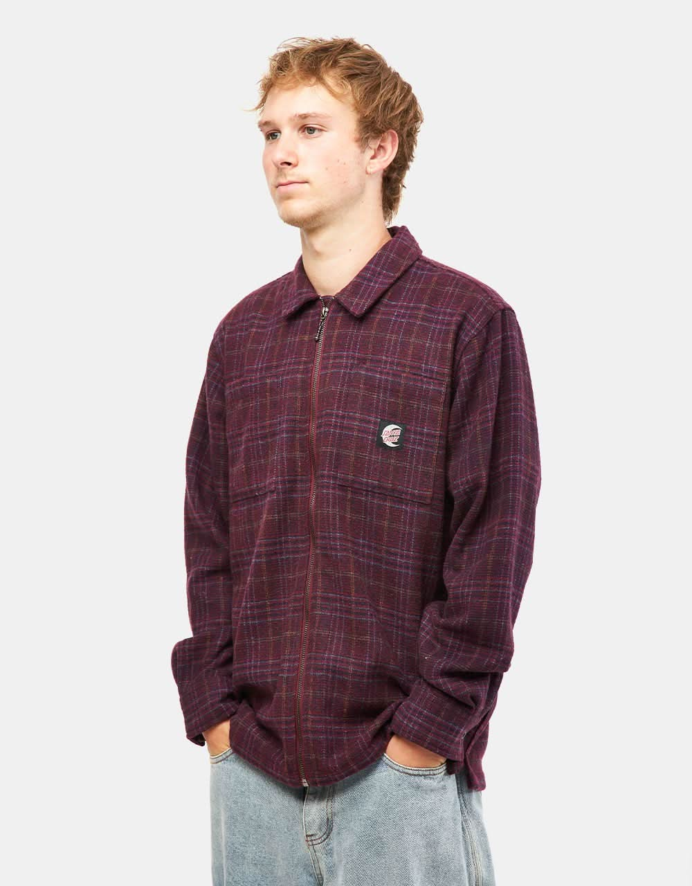 Santa Cruz Crescent Shirt - Maroon Check