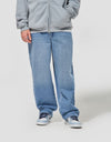 Route One Super Baggy Denim Jeans - Washed Blue