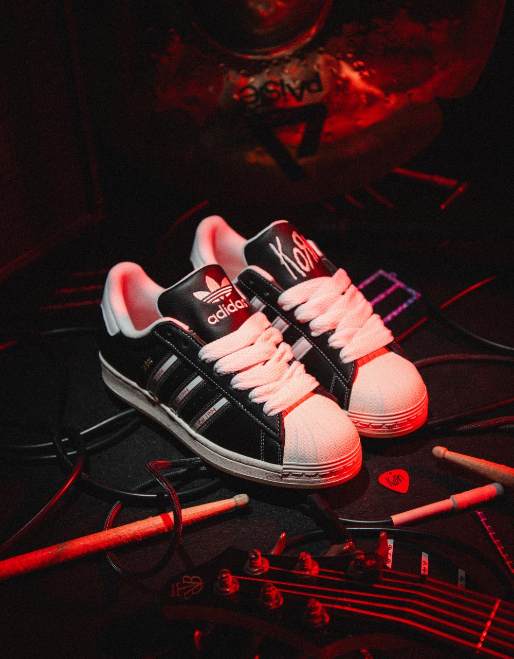 adidas x Korn Superstar Shoes - Core Black/Translucent/Better Scarlet