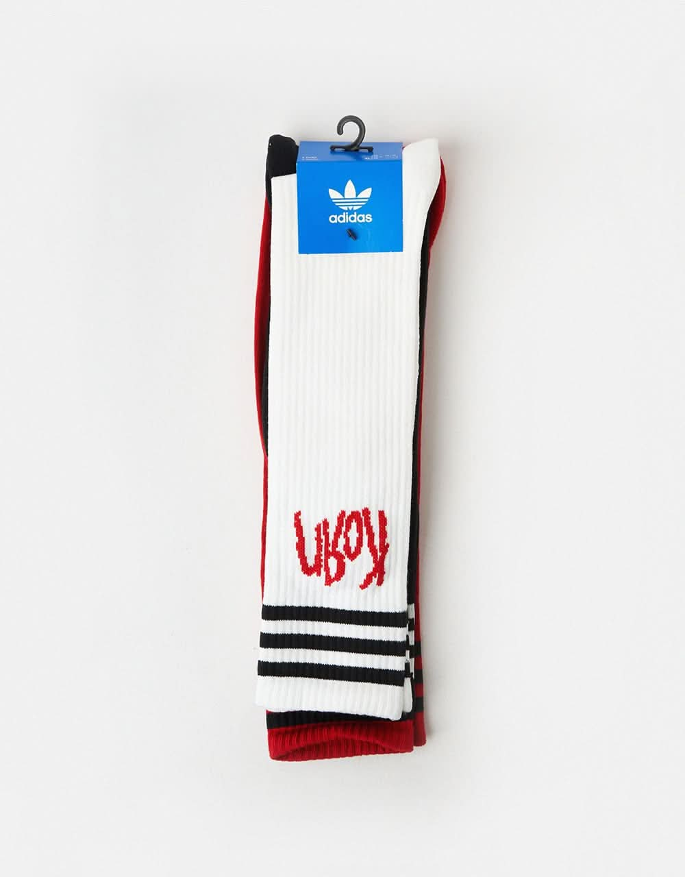 adidas x Korn 3 Pack Socks - White/Black/Better Scarlet