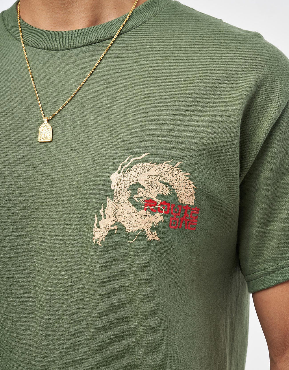 Route One Dragon T-Shirt - Military Green