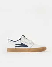 Lakai Griffin Skate Shoes - White/Gum Leather