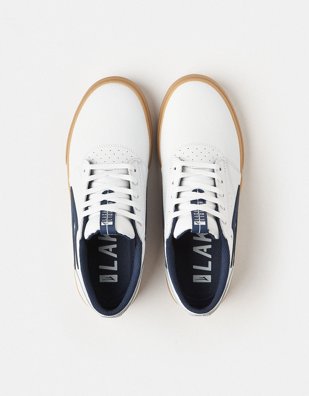 Lakai Griffin Skate Shoes - White/Gum Leather