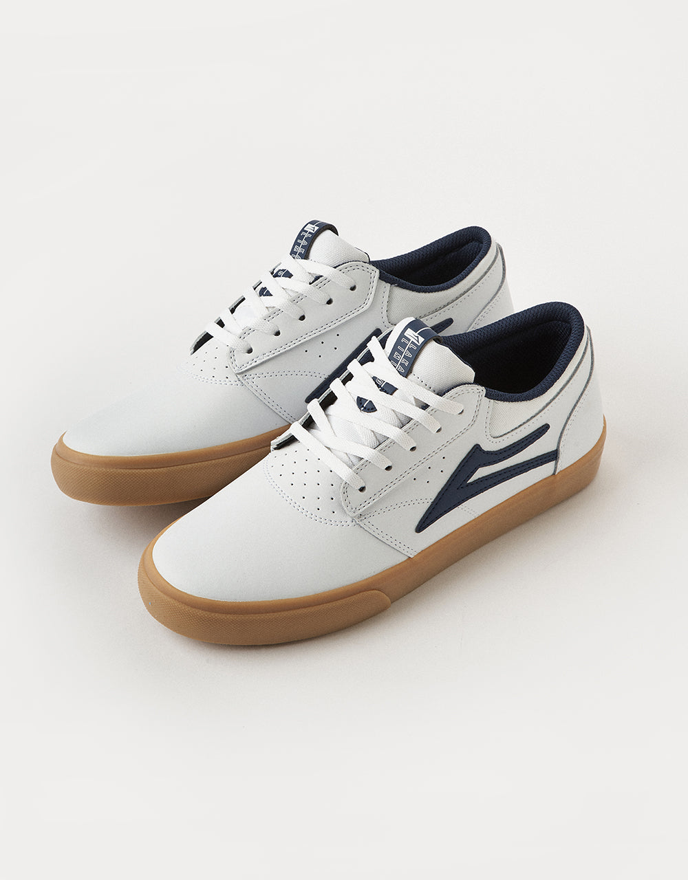 Lakai Griffin Skate Shoes - White/Gum Leather