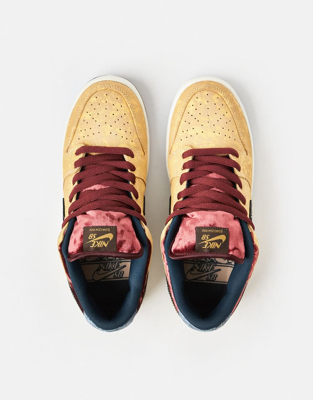 Nike SB 'City of Cinema' Dunk Low Pro Skate Shoes - Celestial Gold/Black-Dark Team Red