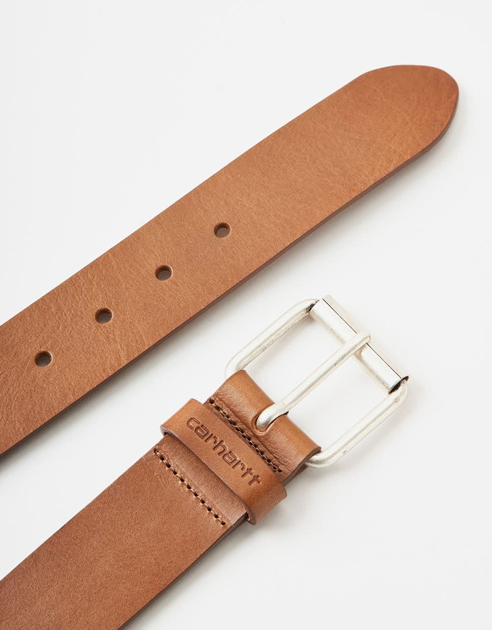 Carhartt WIP Script Leather Belt - Cognac/Sliver