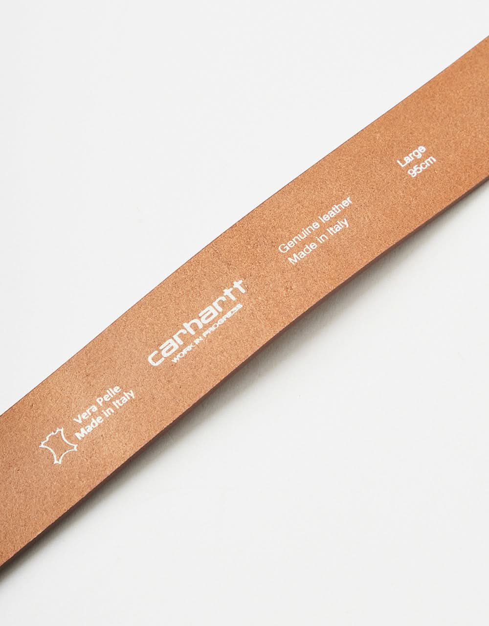 Carhartt WIP Script Leather Belt - Cognac/Sliver