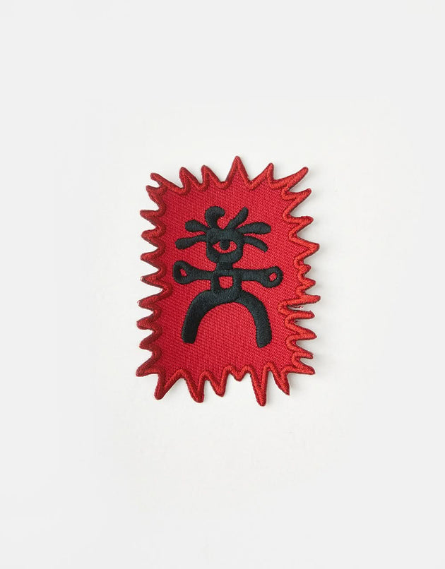 Route One Petroglyph Man Embroidered Patch - Red