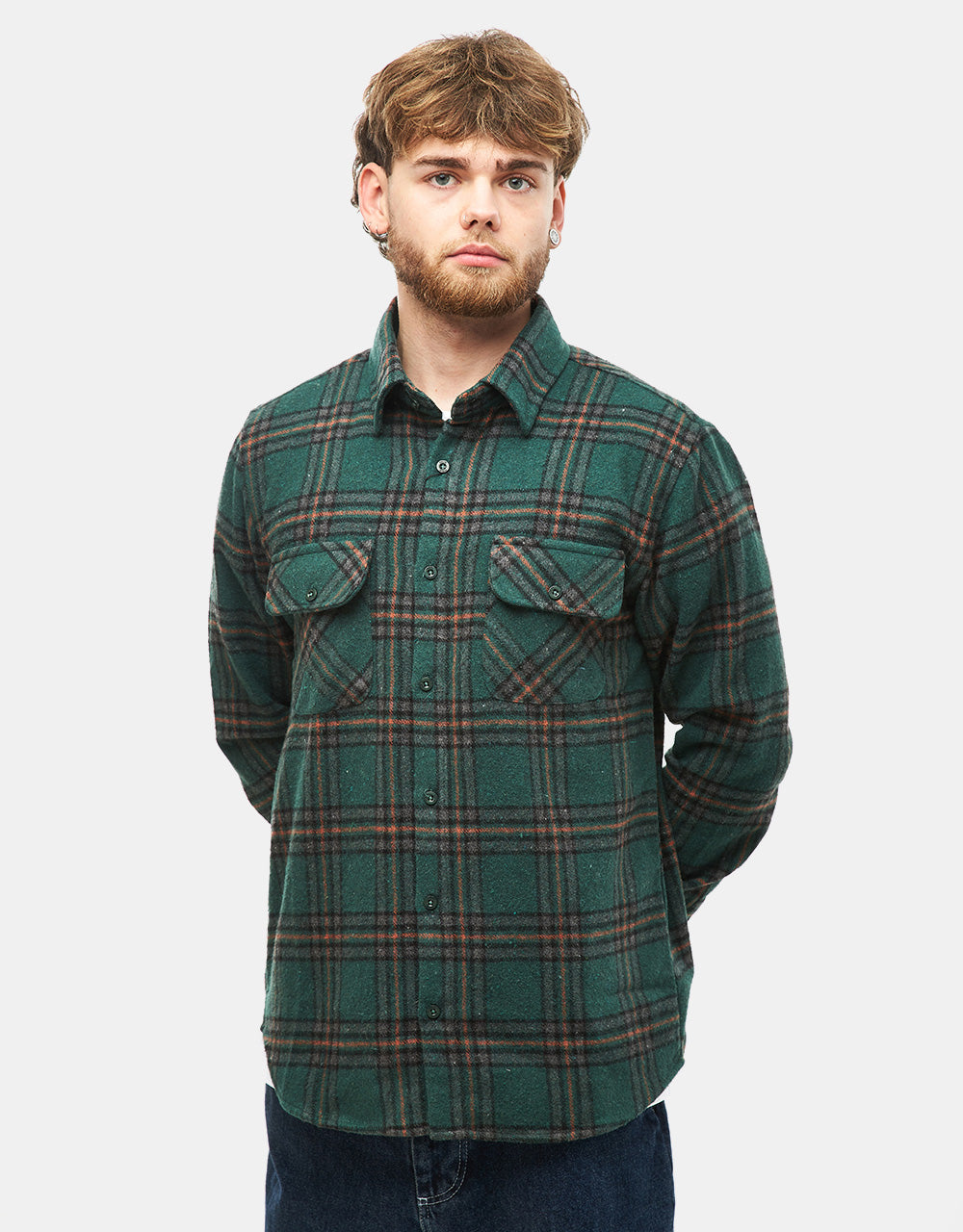 Route One Elter Flannel Shirt - Green