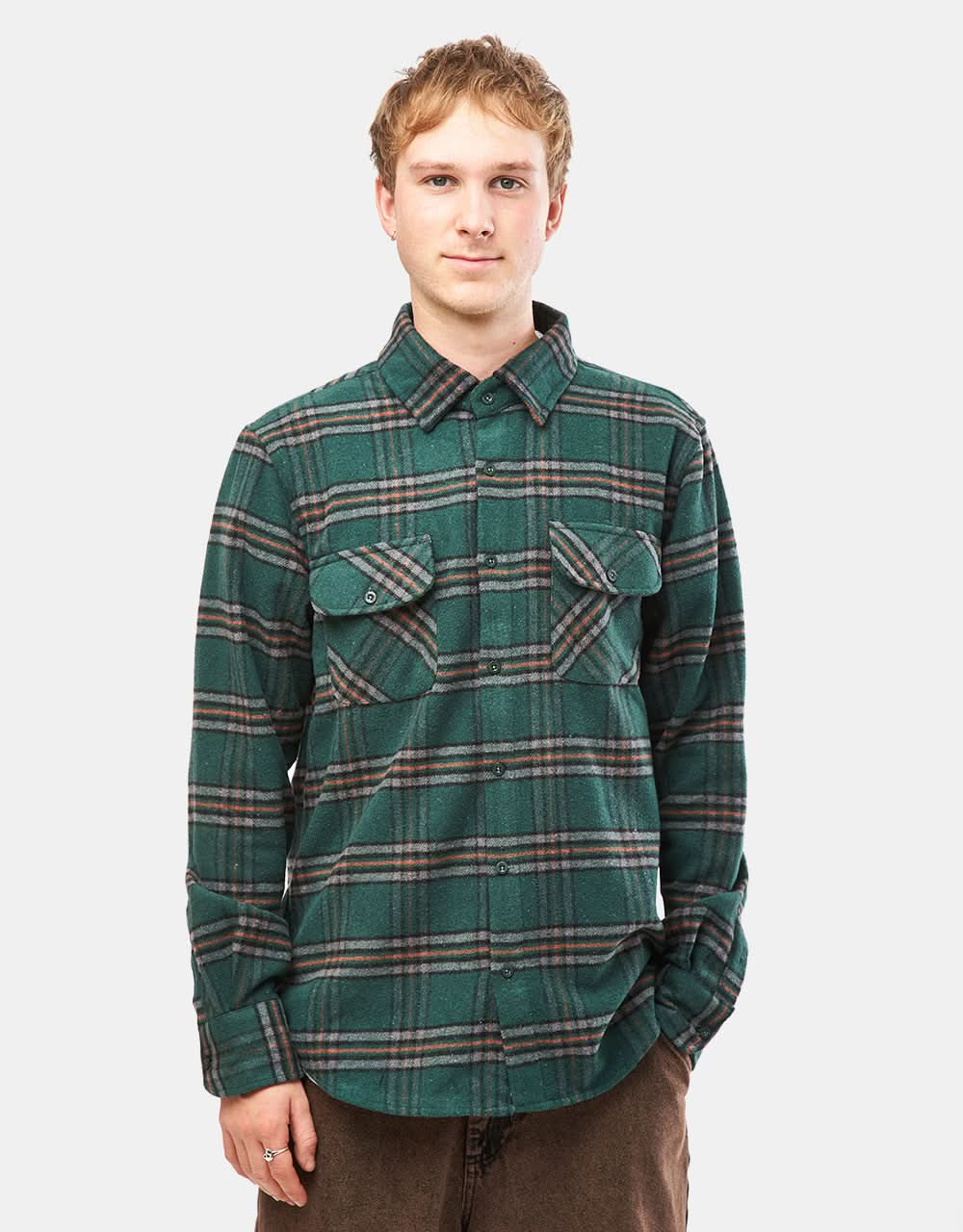 Route One Elter Flannel Shirt - Green