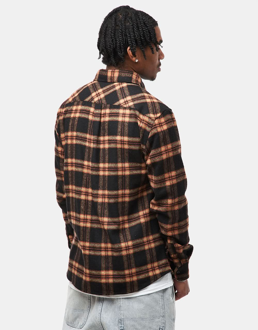 Route One Rydal Flannel Shirt - Black/Orange