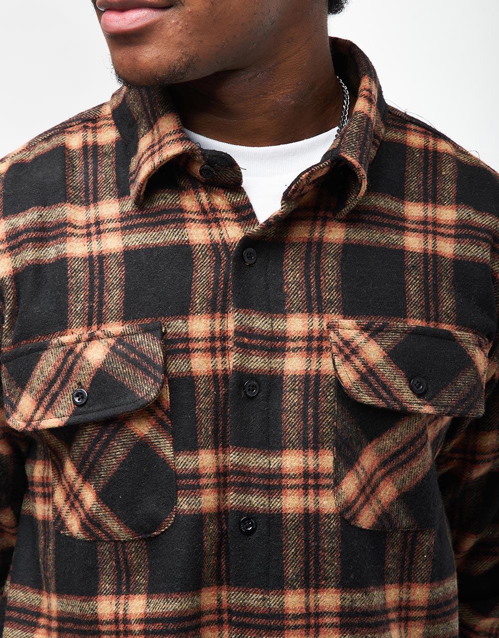 Route One Rydal Flannel Shirt - Black/Orange