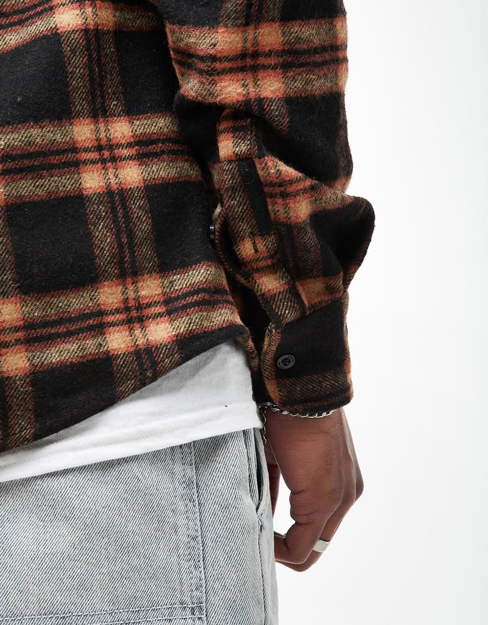 Route One Rydal Flannel Shirt - Black/Orange