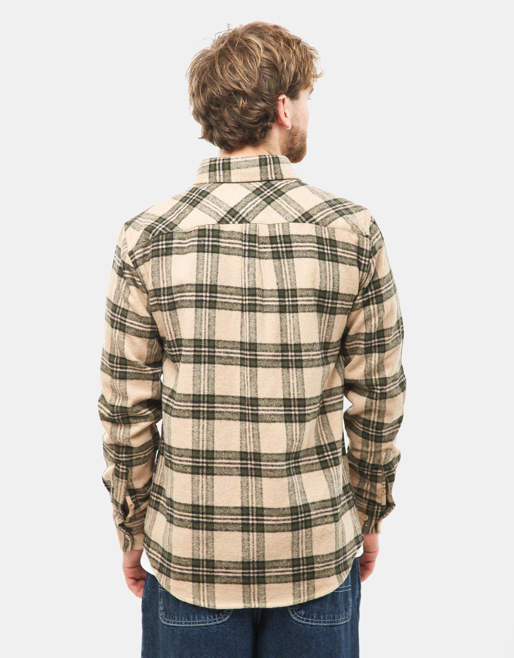 Route One Rydal Flannel Shirt - Natural/Green