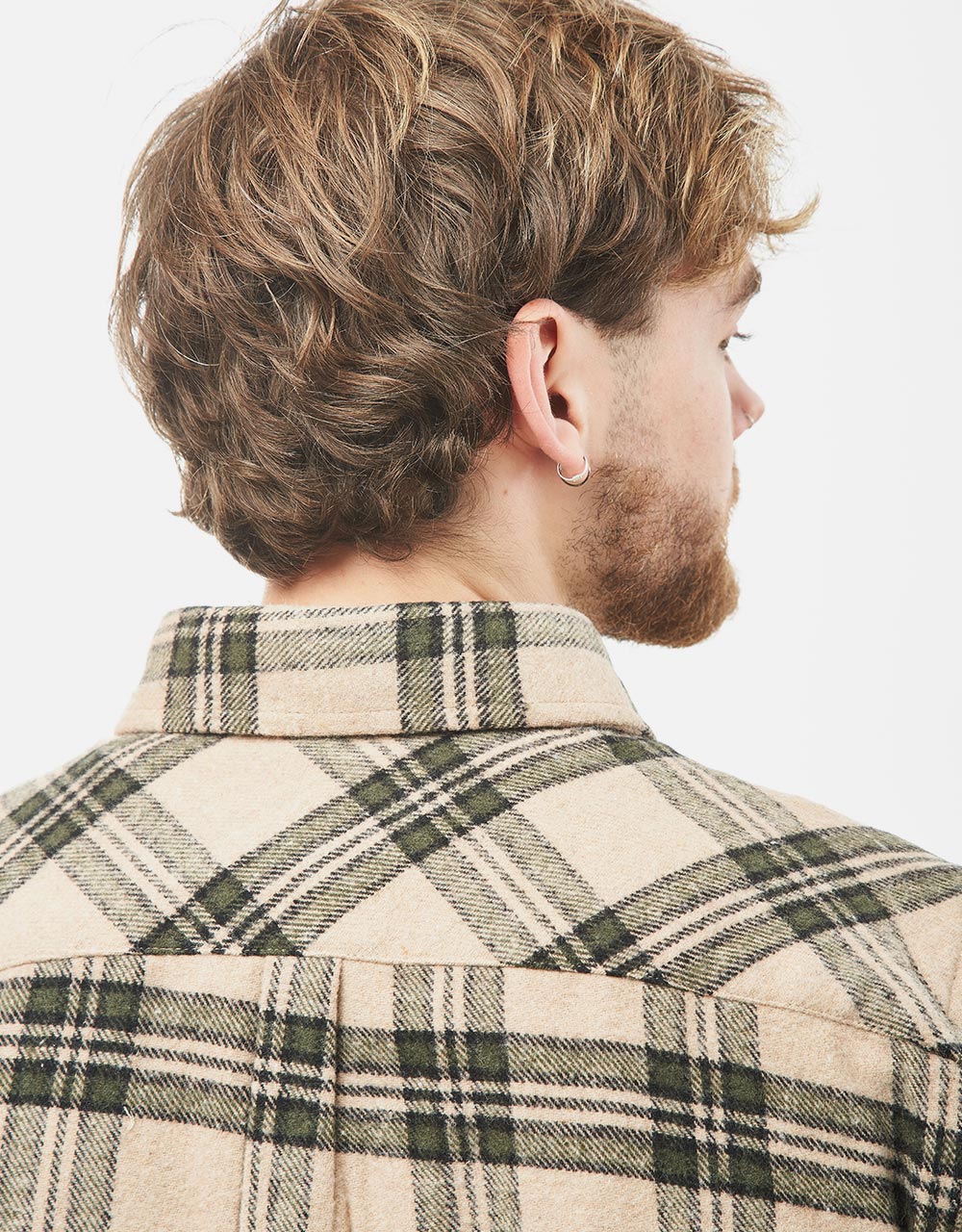 Route One Rydal Flannel Shirt - Natural/Green