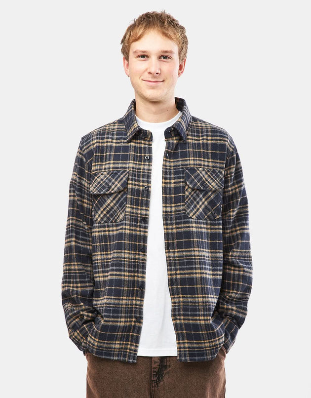 Route One Shiel Flannel Shirt - Navy/Natural