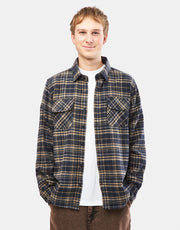 Route One Shiel Flannel Shirt - Navy/Natural