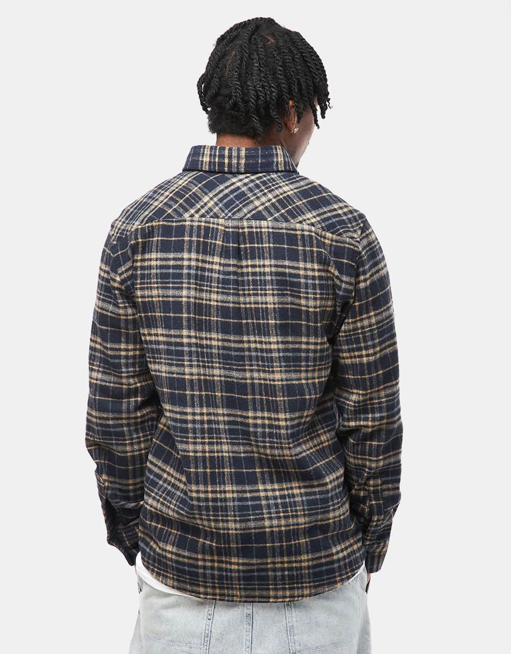 Route One Shiel Flannel Shirt - Navy/Natural