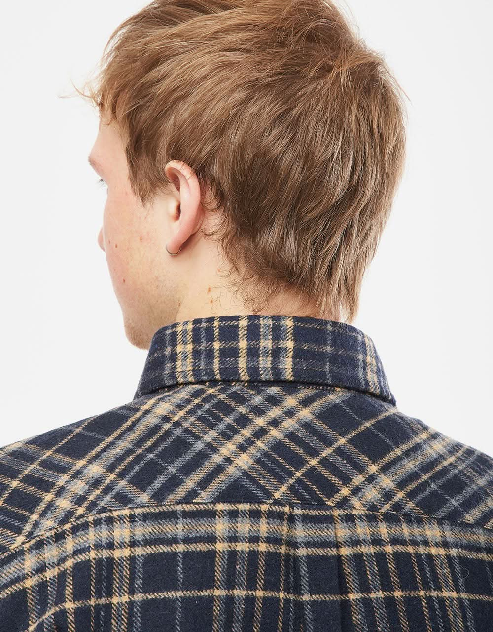 Route One Shiel Flannel Shirt - Navy/Natural