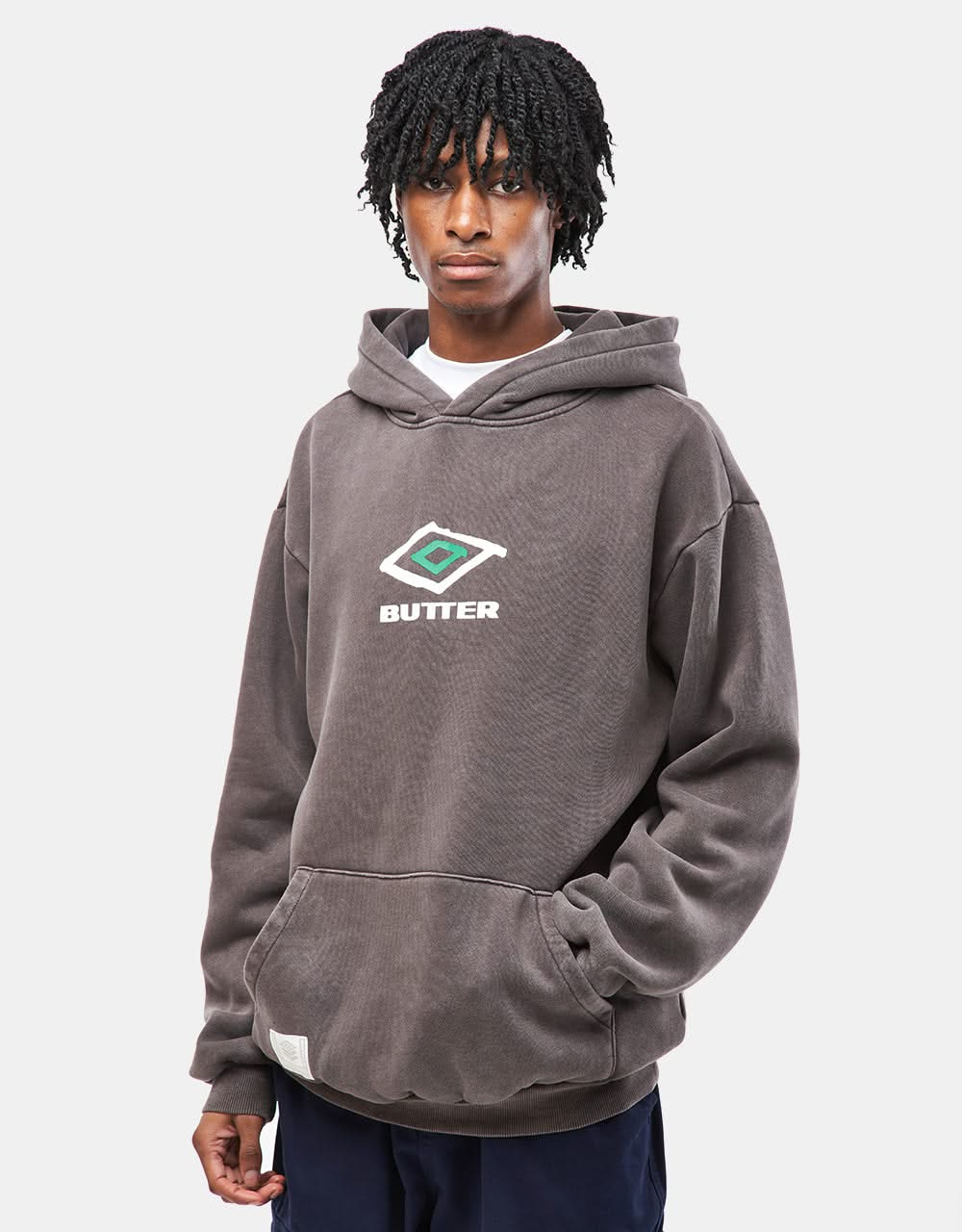 Butter Goods x Umbro Ball Pullover Hoodie - Washed Black