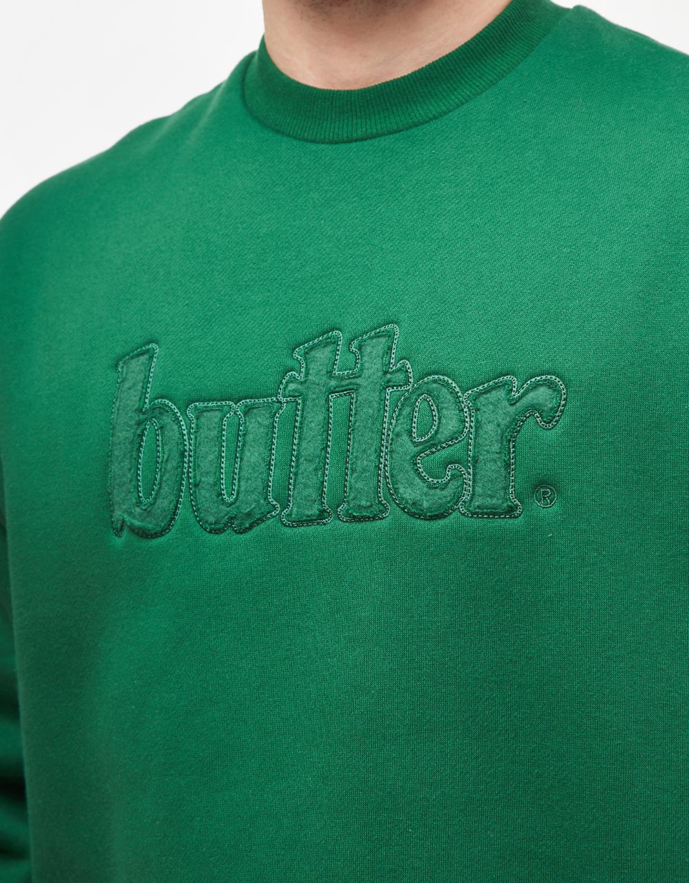 Butter Goods Cutout Applique Crewneck - Fern