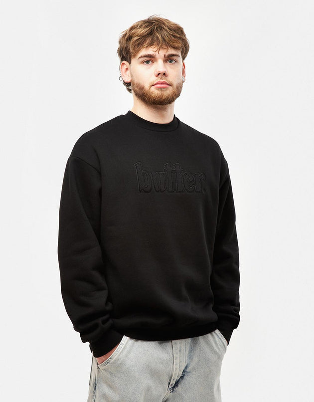 Butter Goods Cutout Applique Crewneck - Black