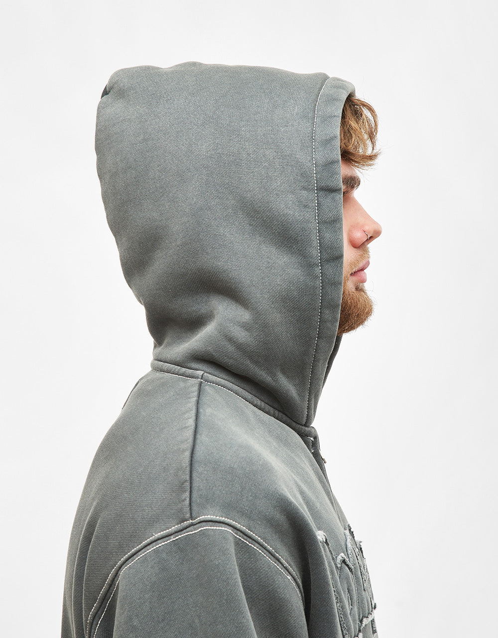 Butter Goods Mineral Wash Zip-Thru Hoodie - Charcoal