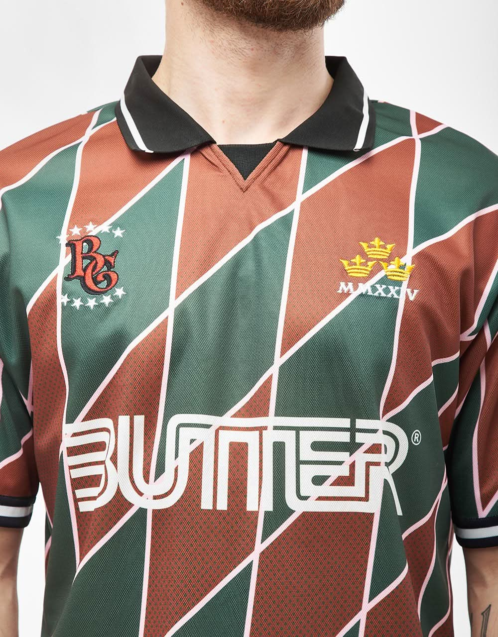 Butter Goods Football Jersey - Green/Brown